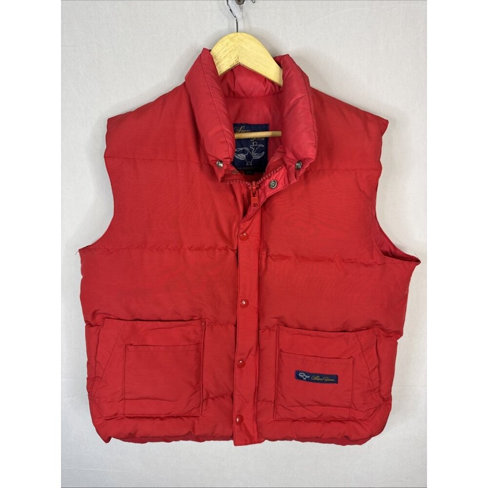 Vintage Snow Goose Down Vest Red Mens L (pre Canada Goose)